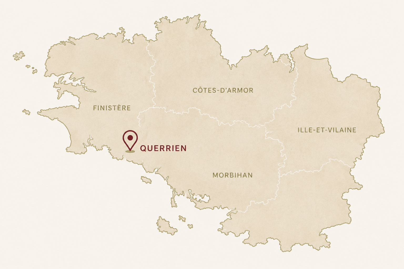 carte situant querrien en bretagne